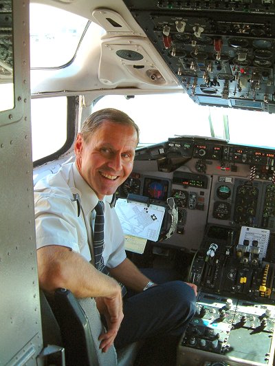 In cockpit of the MD80